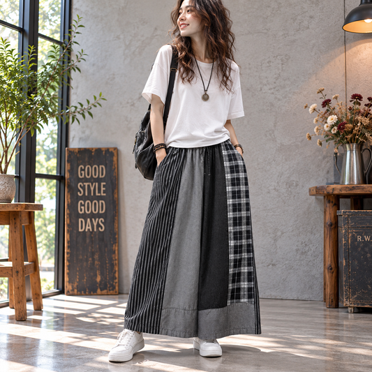 Loose Wide Denim Pants D0022