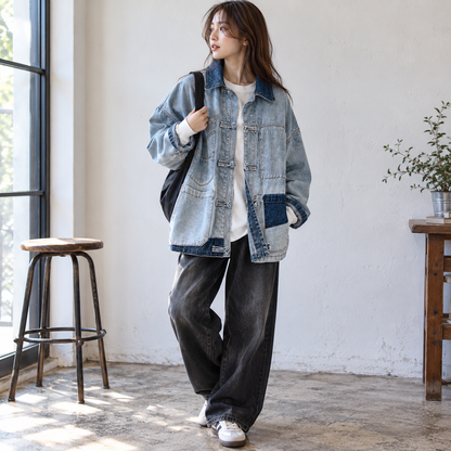 washed denim jacket D0060