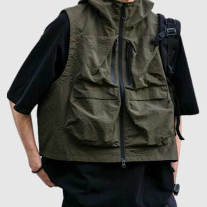 Hooded multi-pocket vest HL2171