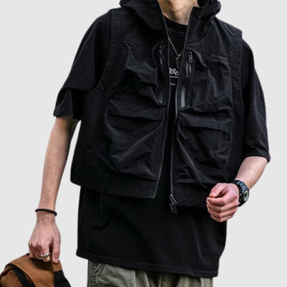 Hooded multi-pocket vest HL2171