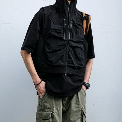 Hooded multi-pocket vest HL2171