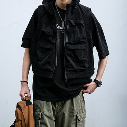 Hooded multi-pocket vest HL2171