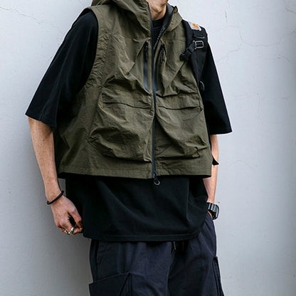 Hooded multi-pocket vest HL2171