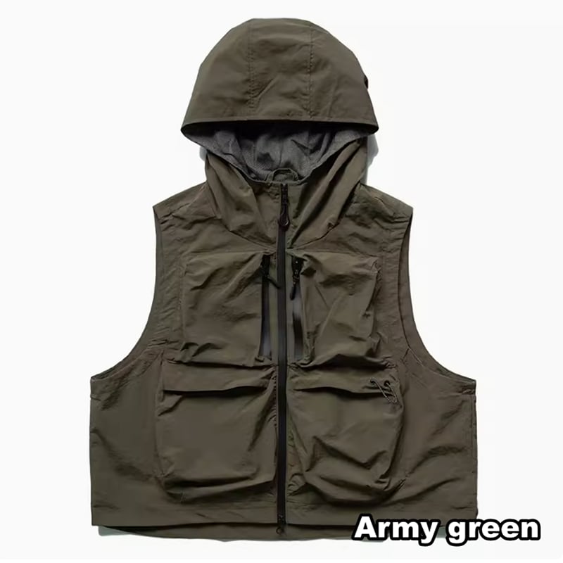 Hooded multi-pocket vest HL2171