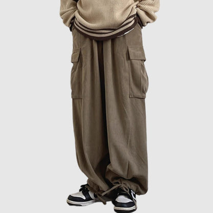 Corduroy wide pants HL2195