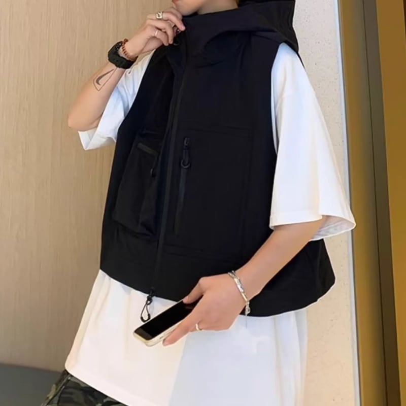 Short vest with hood HL2110