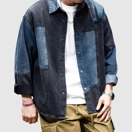 Patchwork denim shirt HL2004