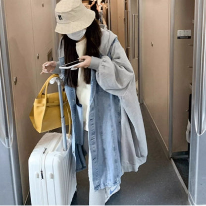 Hooded denim coat D0084