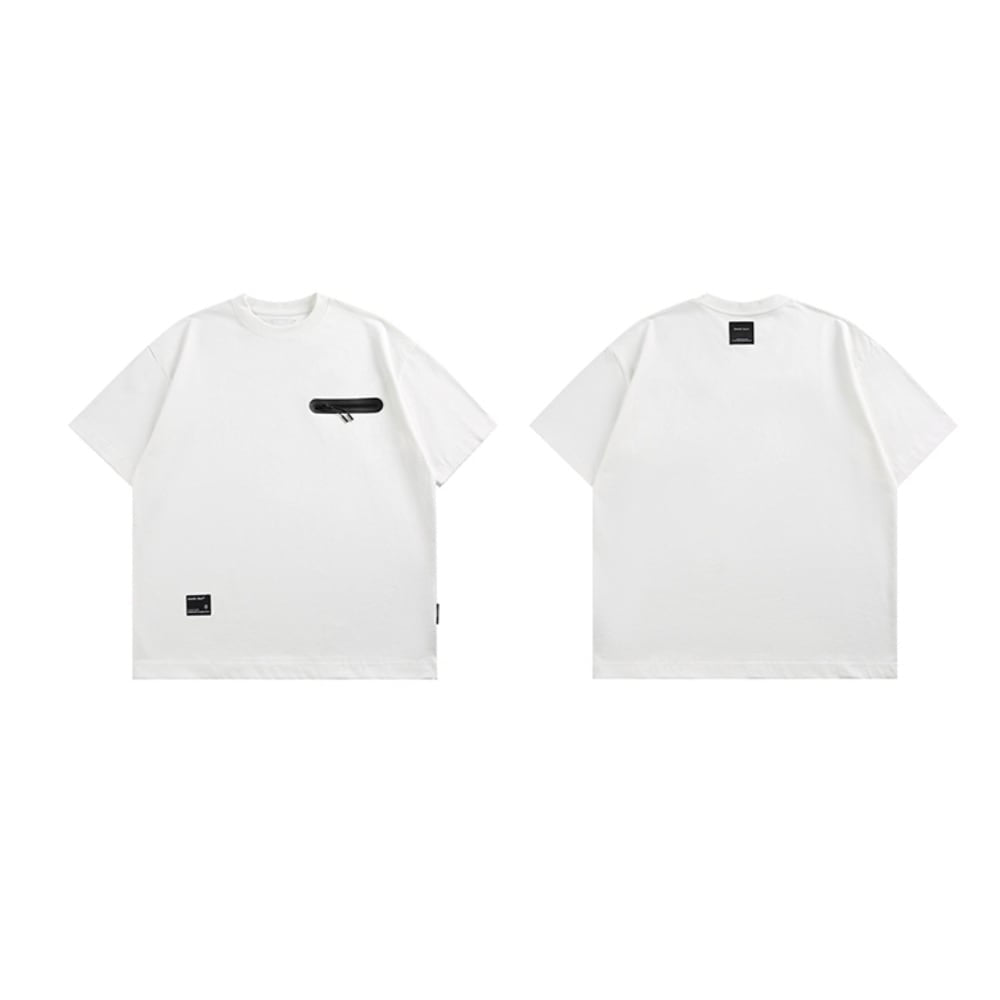 Zipper pocket design T-shirt HL2564