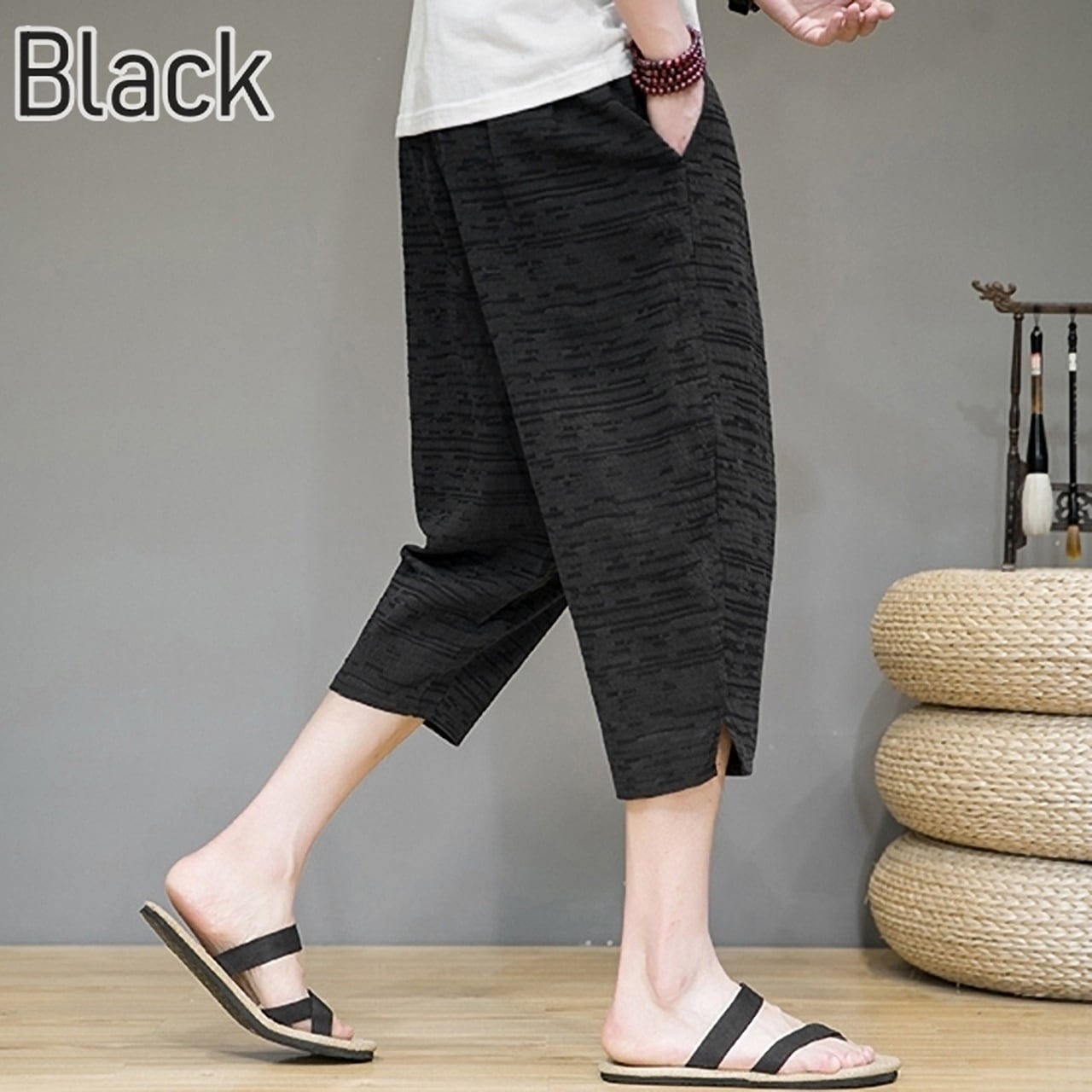 Cropped length relaxed pants HL1751