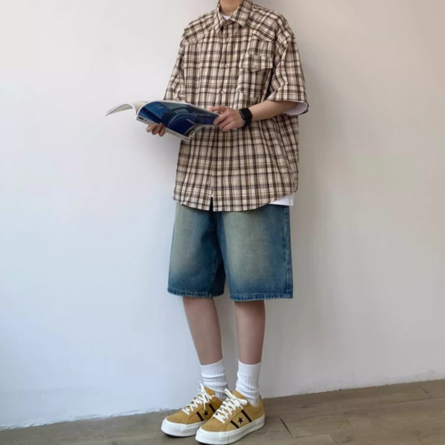Half sleeve check shirt HL2500