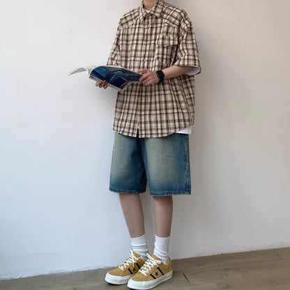 Half sleeve check shirt HL2500