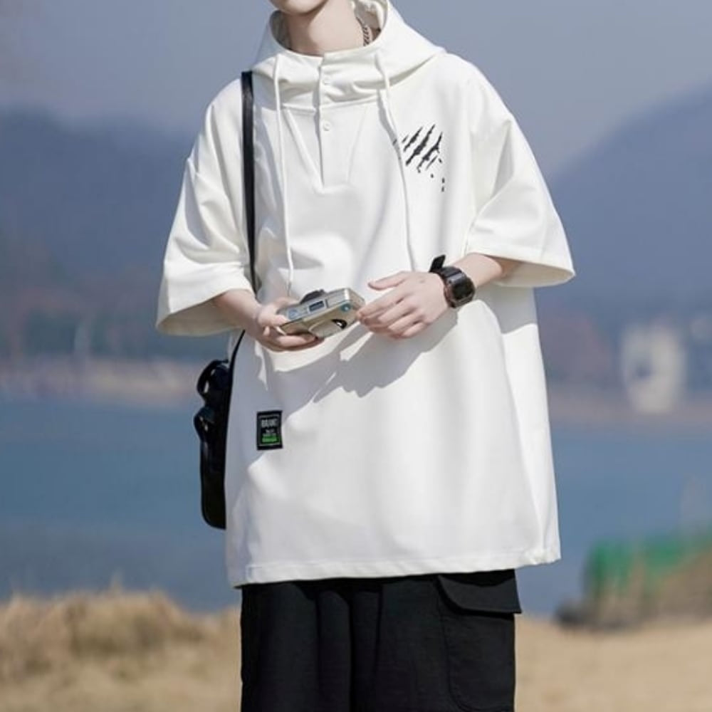 Pullover short sleeve hoodie HL2558