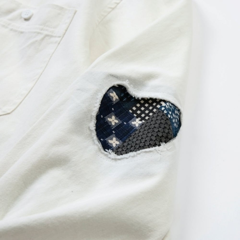 Patchwork white shirt HL2551