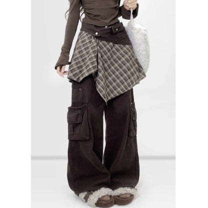 Wide pants with skirt E7047