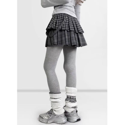 Double pleated mini skirt E7044