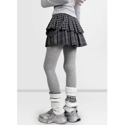 Double pleated mini skirt E7044