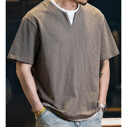 Faux layered casual tops HL2556