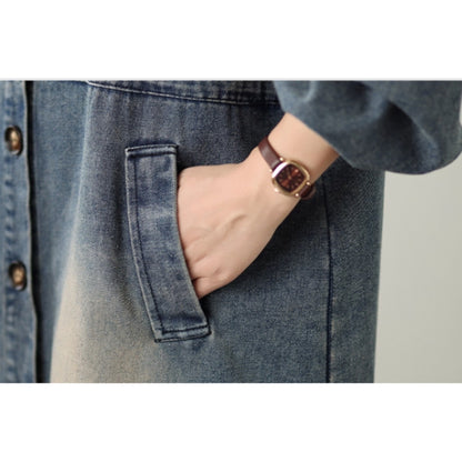 Hooded denim coat D0075