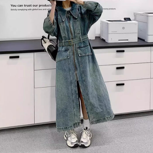 Denim long coat D0083