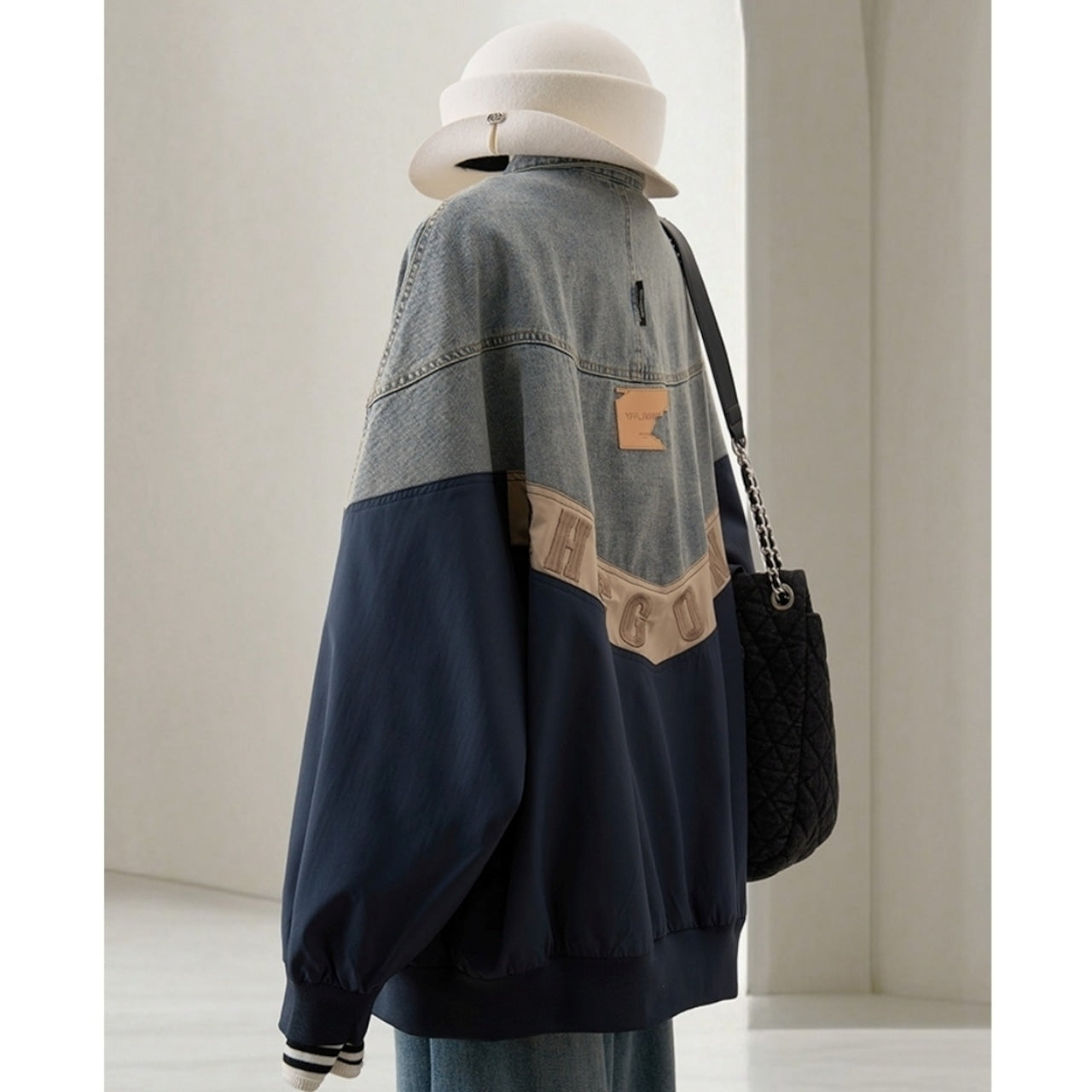 Logo embroidered denim jacket D0089