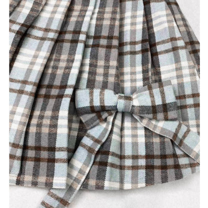 Short length coat & Pleated skirt E7005