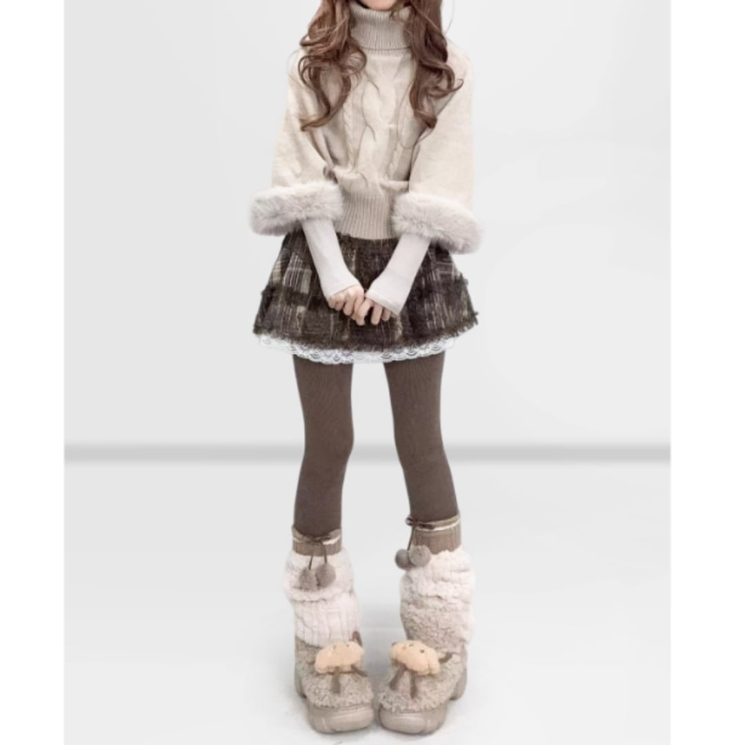 Cable knit tops E7039