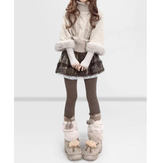 Cable knit tops E7039