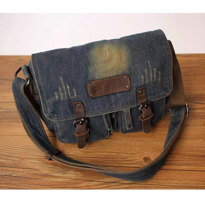 Retro Denim Messenger Bag D0042