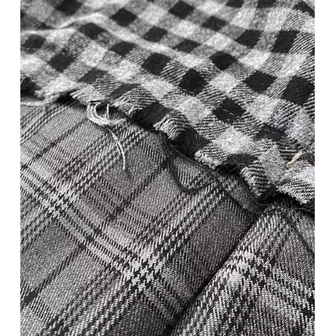 Layered check skirt E7023