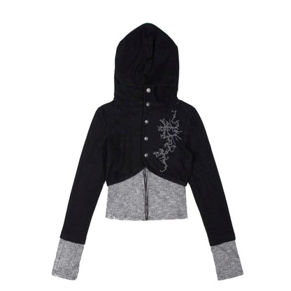 Fake layered hoodie E7022