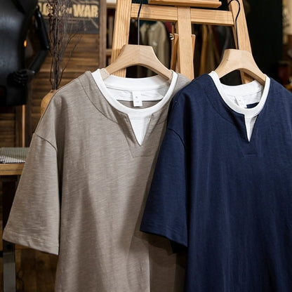 Faux layered casual tops HL2556