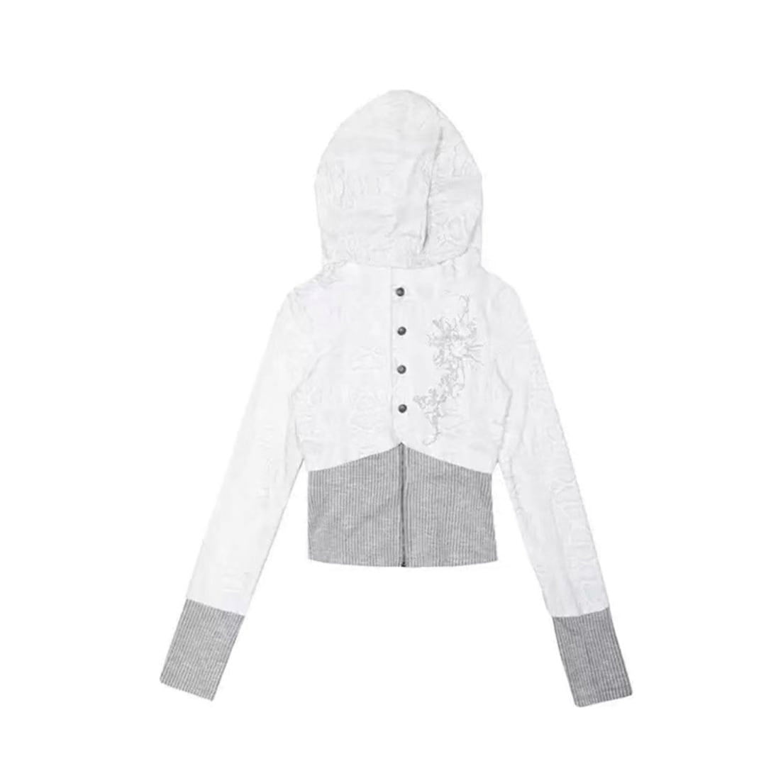 Fake layered hoodie E7002
