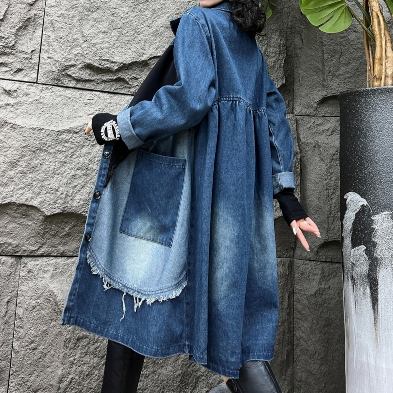 Unique denim coat D0090