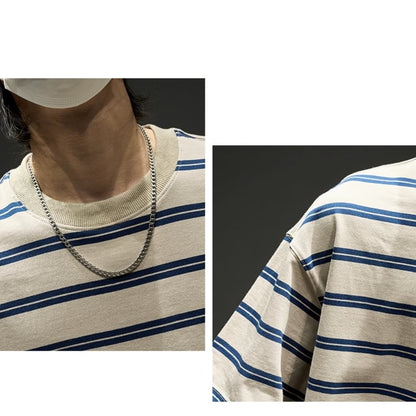 Round neck border T-shirt HL2575