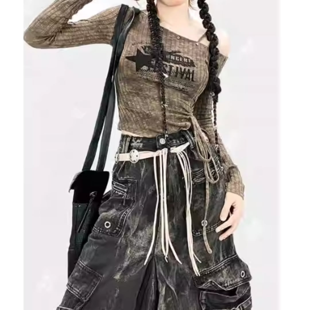 Black denim skirt E7007