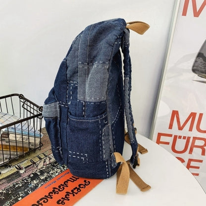 Patchwork Denim Backpack D0035