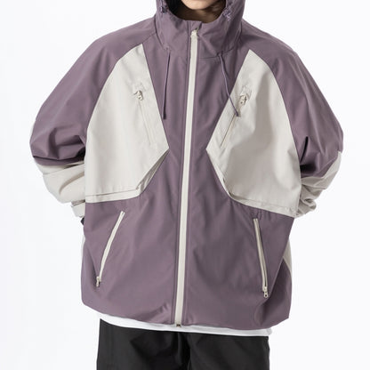 Contrast color outdoor jacket HS1028