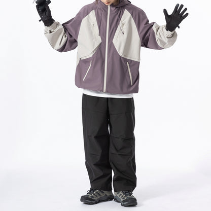 Contrast color outdoor jacket HS1028
