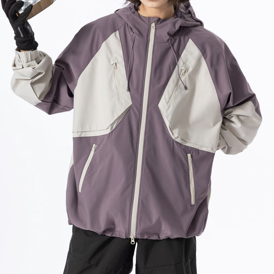 Contrast color outdoor jacket HS1028