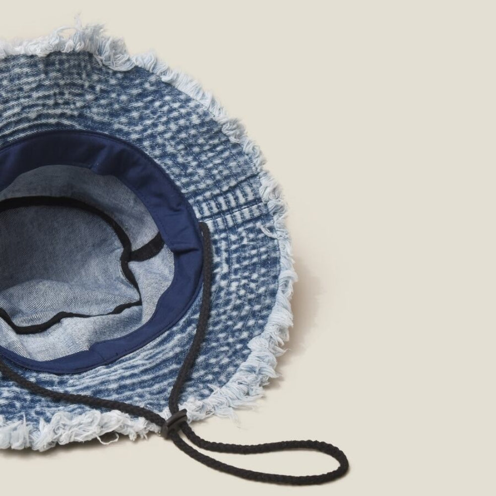 Washed denim bucket hat D0216
