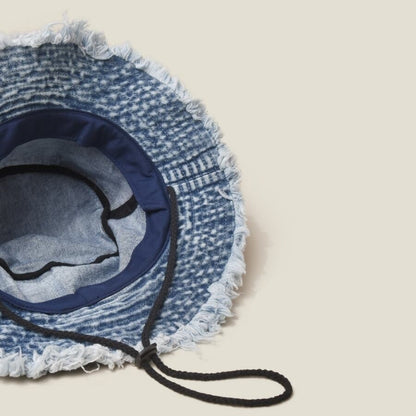 Washed denim bucket hat D0216
