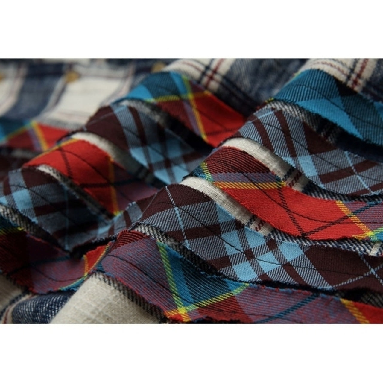 Contrast Color Check Shirt D0062