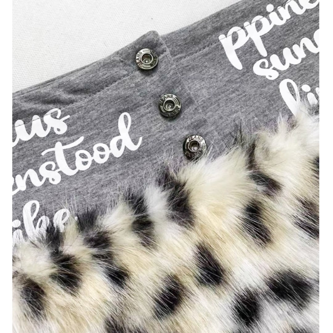 Leopard fur mini skirt E7051