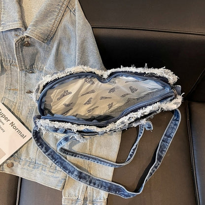 Heart Denim Tote Bag D0031
