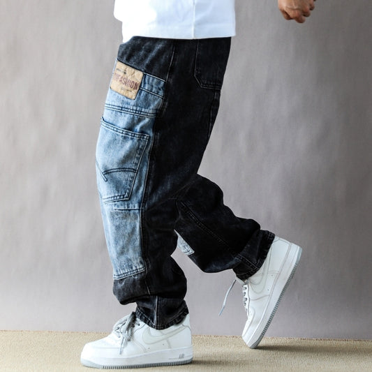 Docked design denim jeans D0092