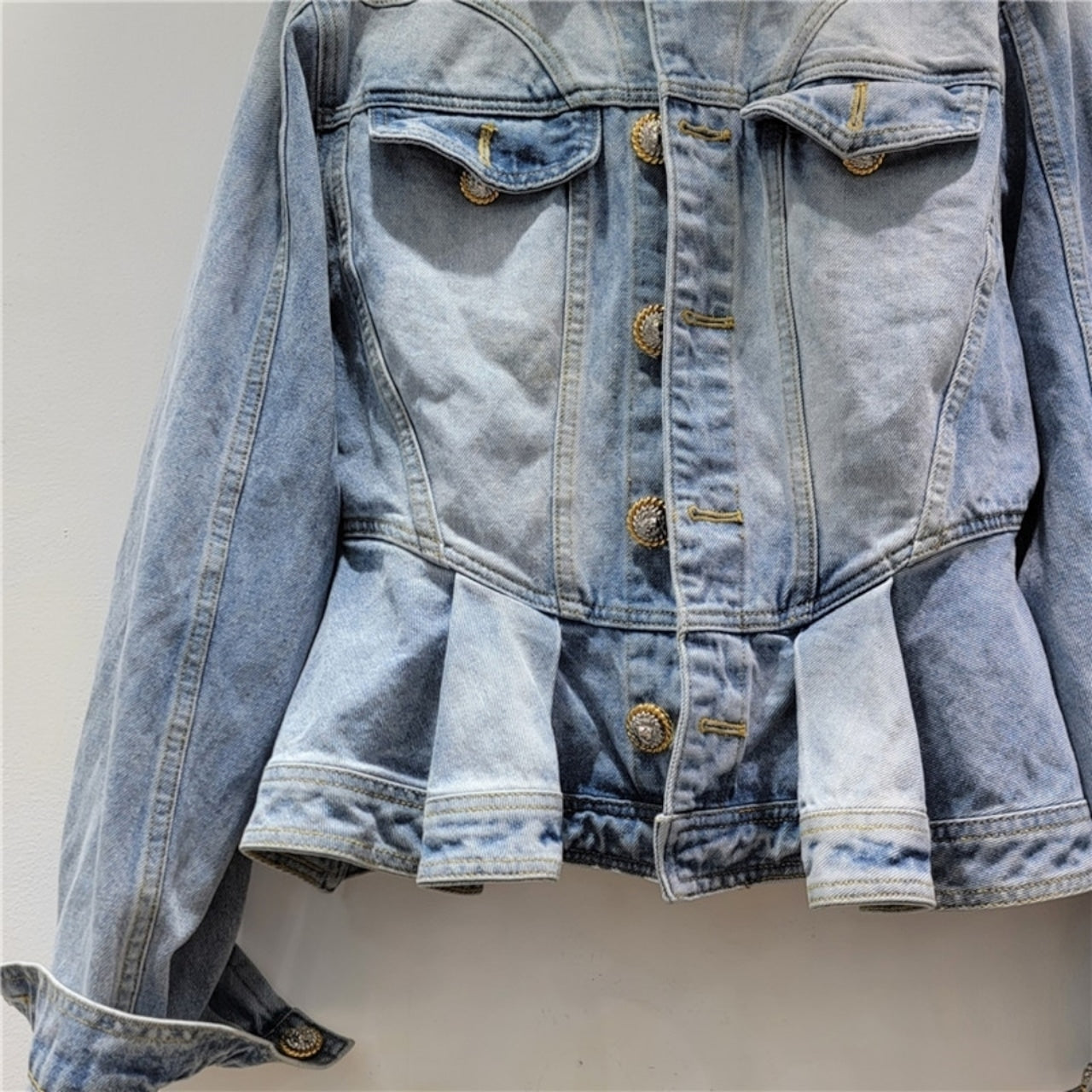 Denim Peplum Jacket D0064