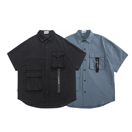 Multi-pocket short sleeve shirt HL1608