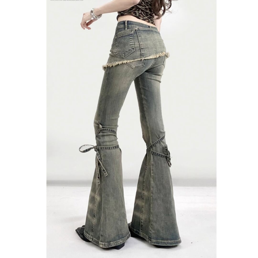 Slim fit flare denim jeans E7011