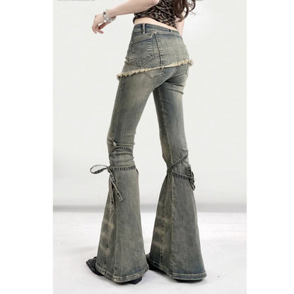 Slim fit flare denim jeans E7011
